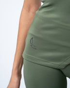 Nova Slit Short Sleeve Top - Olive