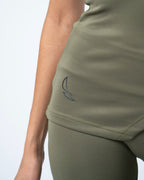 Nova Slit Short Sleeve Top - Army Green