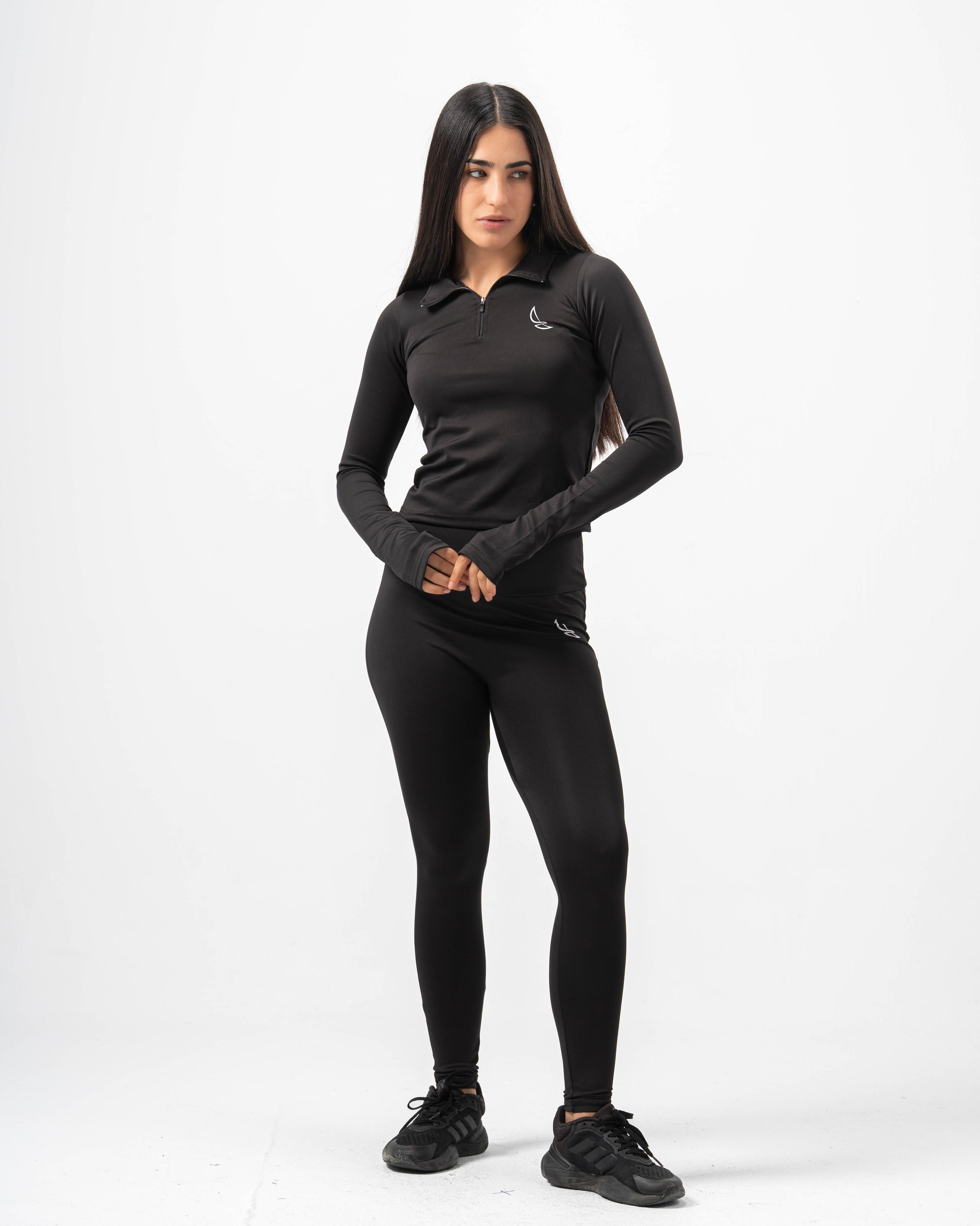 Lyra Quarter Zipper - Black