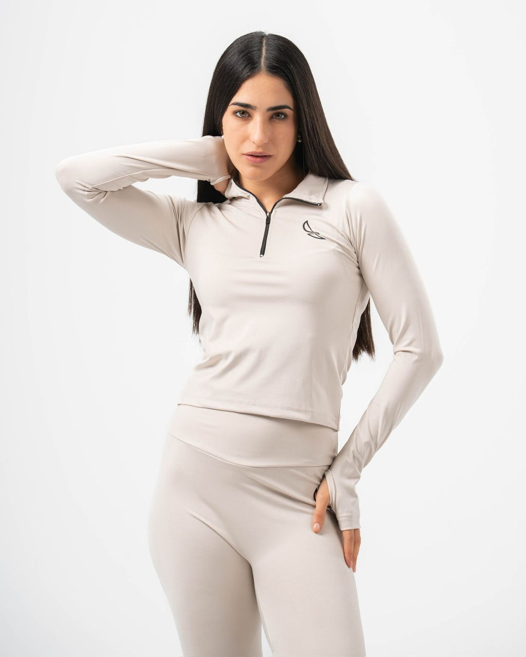 Lyra Quarter Zipper - Beige