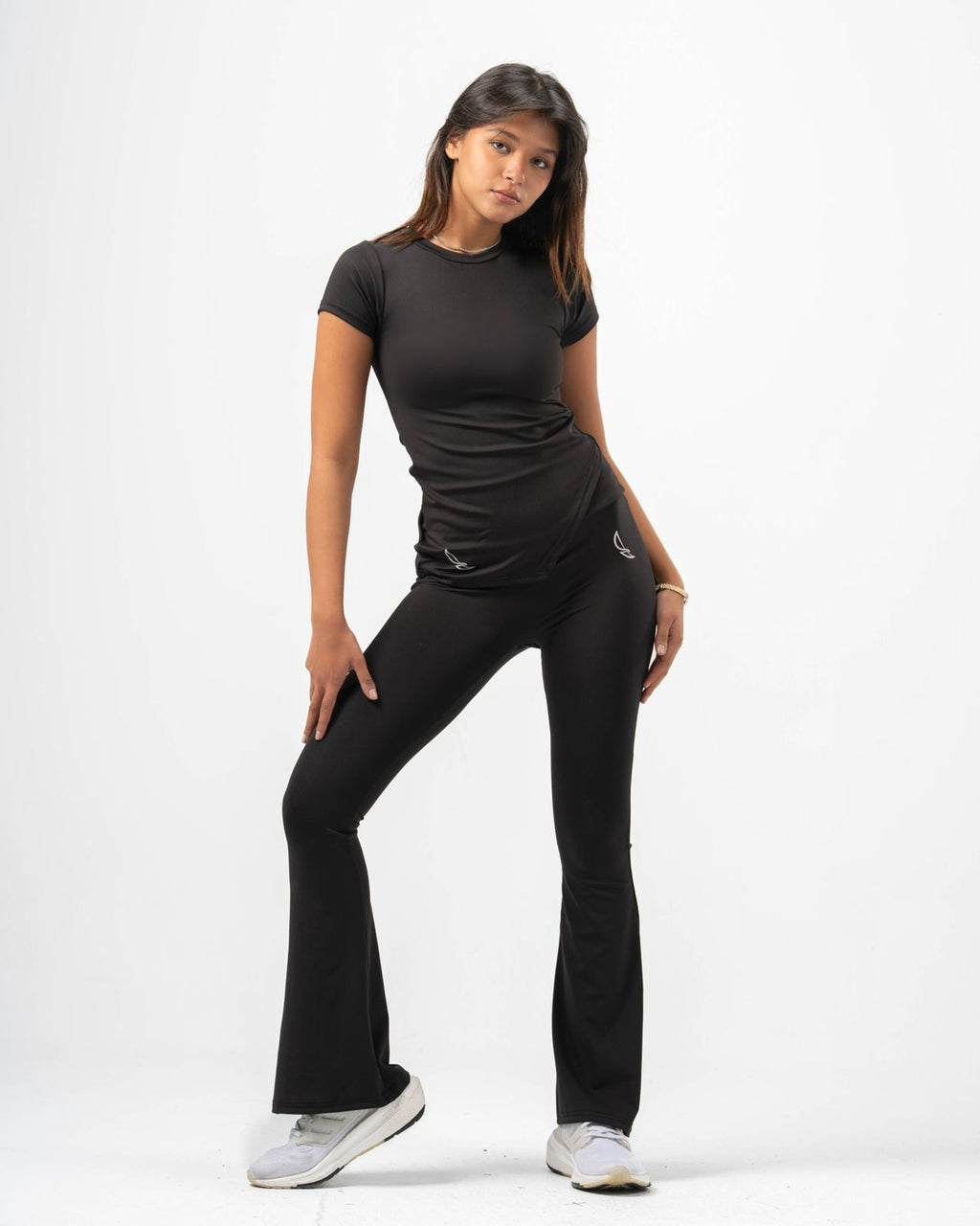 Nova Slit Short Sleeve Top - Black